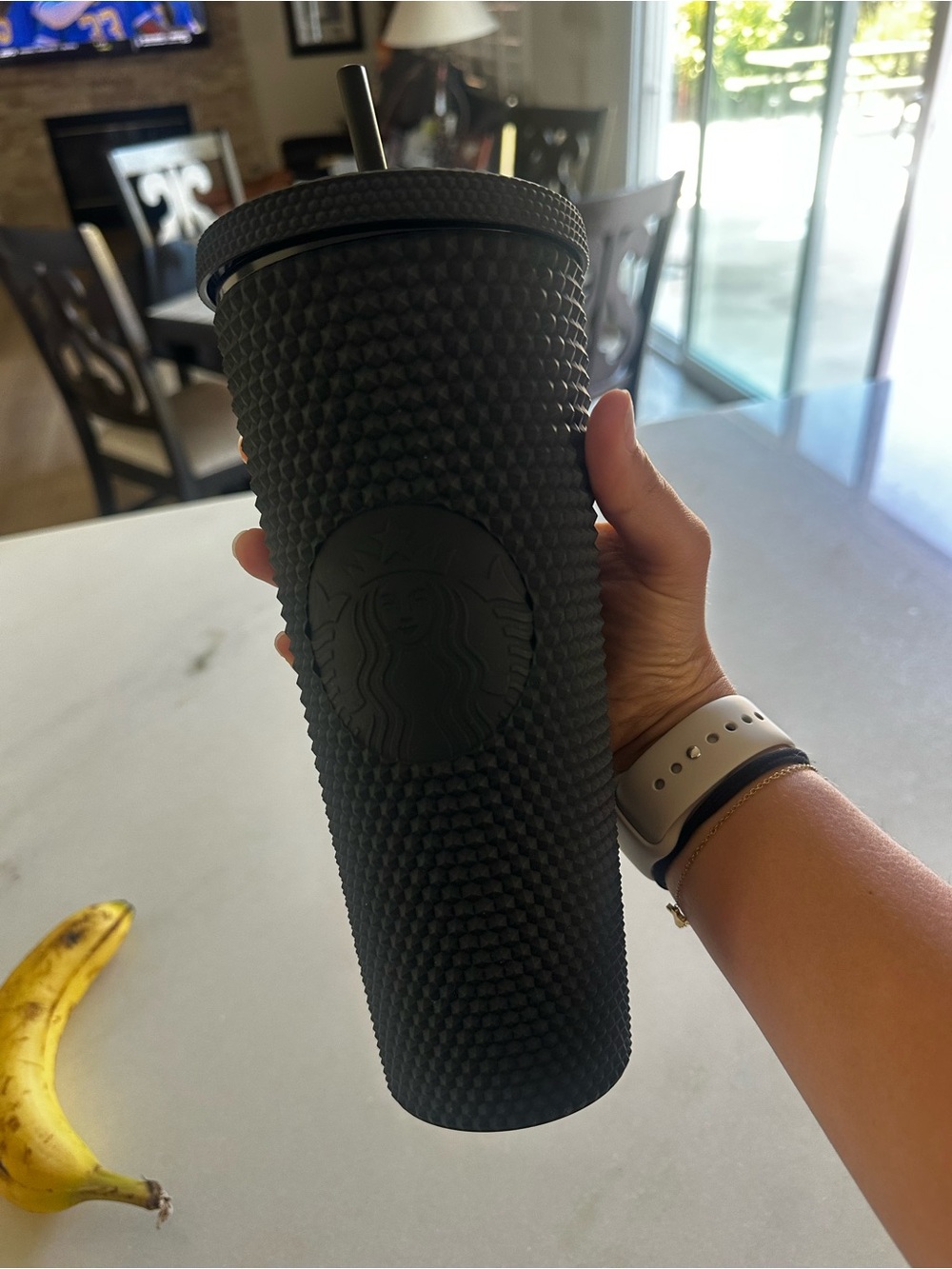 Starbucks Matte Black Studded Reusable Tumbler with Straw - 24 ounces